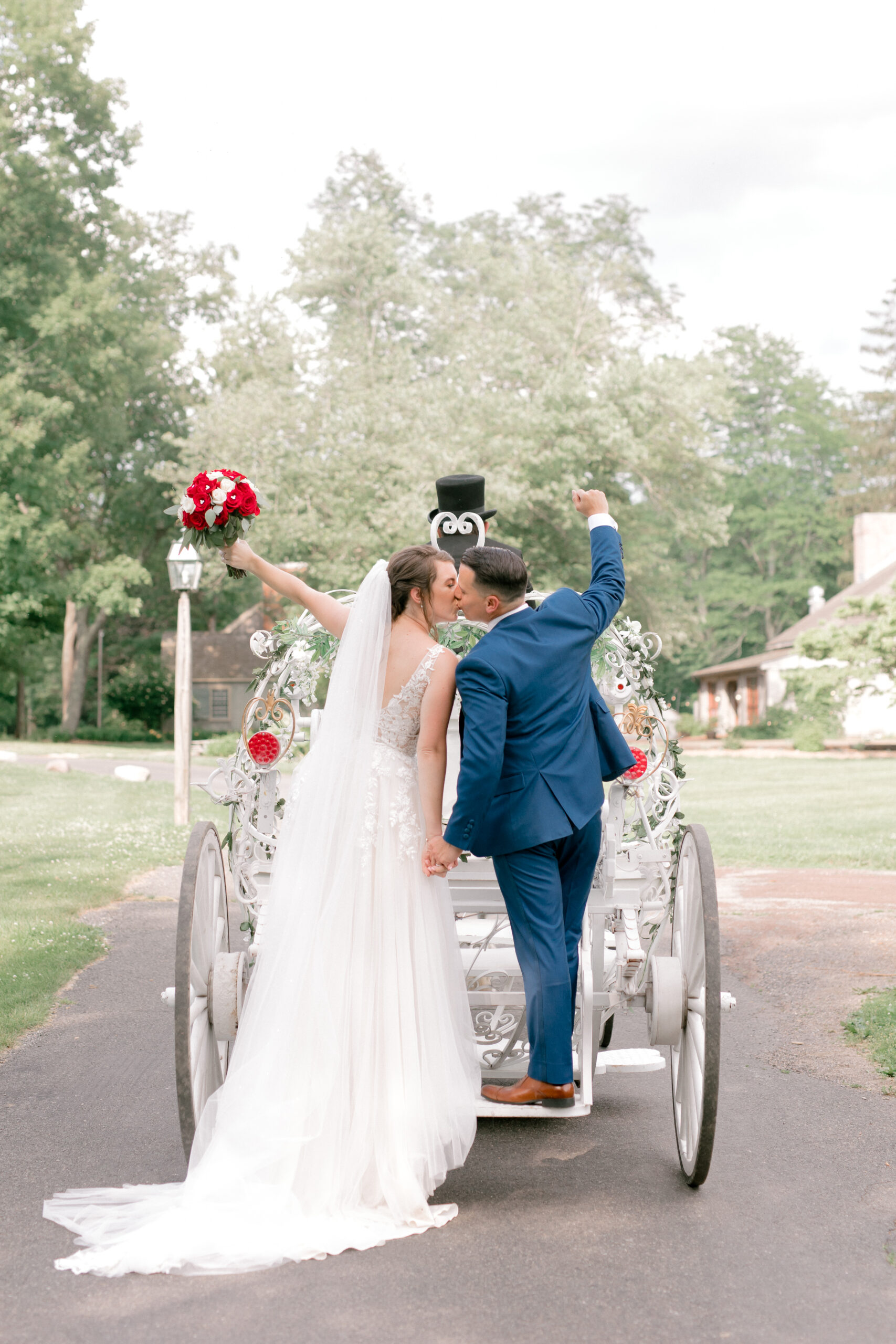 A light and airy summer wedding at Waterloo Village with elegant detail at a historic estate and a horse drawn carriage